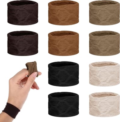 Grote Katoenen Haarelastieken 10 Stuks Bruine Scrunchies voor Vrouwen en Meisjes, Ideaal voor Dikke Krullende Haardos en Ponytails