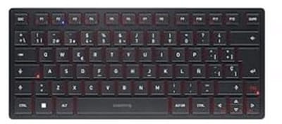 CHERRY KW 9200 MINI, Compact Keyboard with Multiple Devices, Up to 4 Devices, Spanish Layout (QWERTY), Bluetooth, 2.4GHz or Wired, Rechargeable, Black