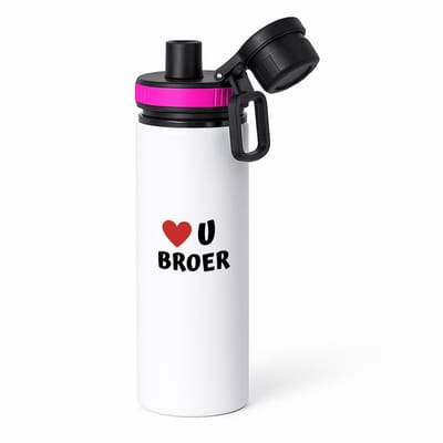 Hacebo® - love u broer waterfles met draaidop roze - Broer - de liefste broer - verjaardag - cadeautje voor broer - broer artikelen - kado - geschenk - water fles - 850ML