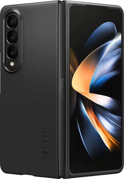 Geschikt voor Spigen Air Skin Samsung Galaxy Z Fold 4 Hoesje Back Cover Zwart