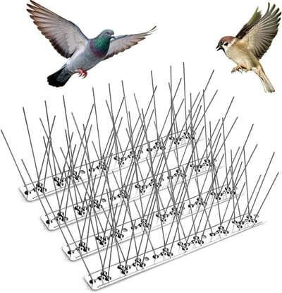Roestvrijstalen Vogelwering Spikes van 1m voor Daken en Ramen, Effectieve Pigeon Pegs en Vogel Pins voor Kraaien en Kleine Vogels