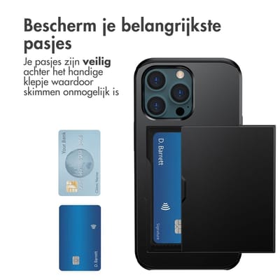 imoshion Hoesje met Pasjeshouder - Geschikt voor Apple iPhone 13 Pro Max - Zwart
