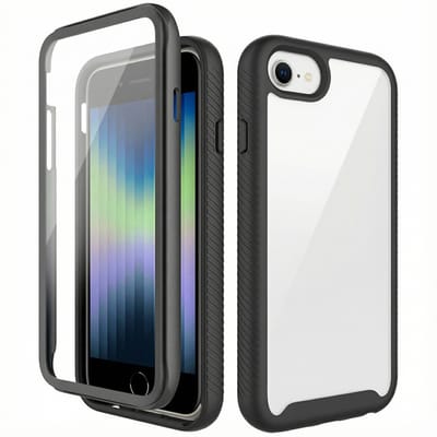 imoshion Hoesje - Geschikt voor Apple iPhone SE (2022) / SE (2020) / 8 / 7 / 6s / 6 - 360° Full Protective Case - Zwart