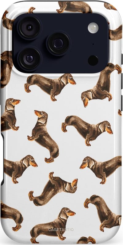 Casetastic Hoesje Geschikt voor Apple iPhone 17 Pro MagSafe - Stijlvolle Beschermende Duo-layer Case - Teckel Twister