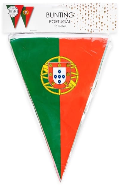 Vlaggenlijn Portugal 10 meter – Geleverd in doosje ivm beschadigen- Landen festival thema feest vlaglijn verjaardag fun party