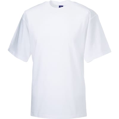 Russell Heren Klassiek Ringspun Katoen T-Shirt (Wit)