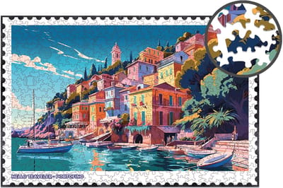 Milliwood - HT752 Houten Puzzel XXL Portofino | 3D Puzzels bouwpakket | Hobby Speelgoed voor kinderen & volwassenen | Wanddecoratie Woonkamer | 580 stukjes 51x34cm | In luxe geschenkdoos