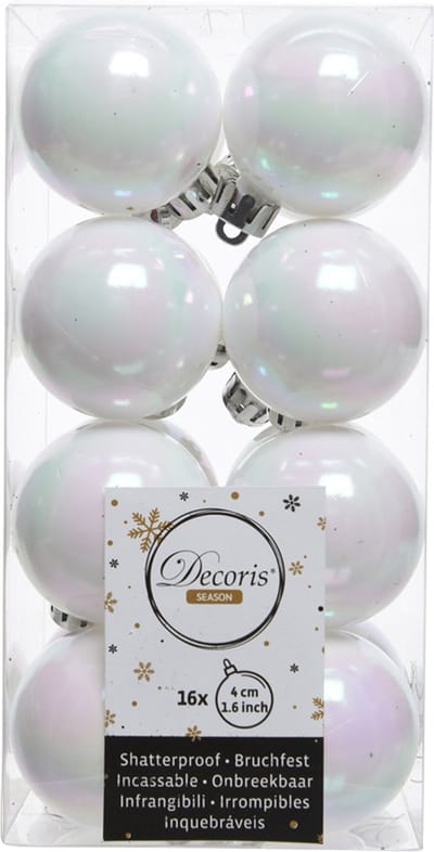 Decoris kerstballen - 16 stuks - 4cm - kunststof