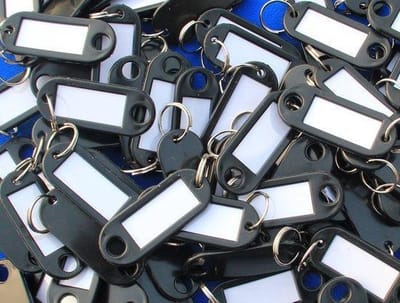 Sleutellabels - Sleutellabel - Sleutelhangers - Sleutelhanger - Zwart - 100 Stuks