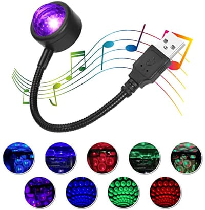 Kleurige LED Auto Interieur Verlichting met Stemcontrole - 4 Kleuren en 9 Functies