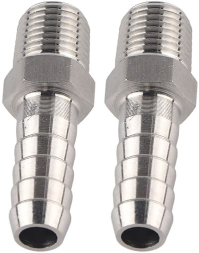 Dailygoods- Snelle Koppeling - Luchtkoppeling 1/4 - Roestvrij Staal 304 - Pneumatische Verbinding - 2 Stuks - Schokbestendig