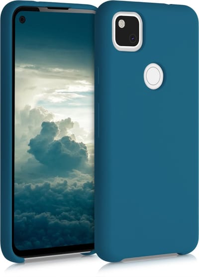 kwmobile telefoonhoesje geschikt voor Google Pixel 4a - Hoesje met siliconen coating - Smartphone case in mat petrol