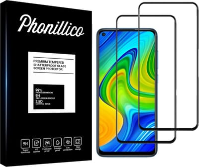 Screenprotector voor Xiaomi Redmi Note 9 - 2 stuks Beschermglas van glas Transparante glazen schermbeschermfolie met zwarte randen