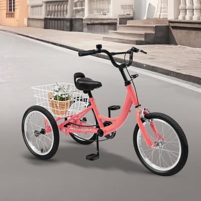 Kinder driewieler - Driewieler fiets - Veilig buiten spelen - Verstelbaar stuur zadel - 16 inch - Lichtoranje