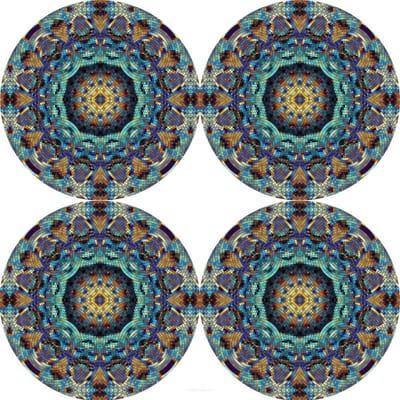 Bertoni - Placemats - tafelmatten set van 4 stuks - rond - 33 cm, mix kleur - Mozeik