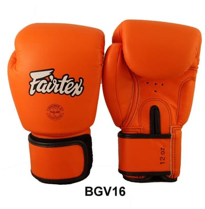 Fairtex BGV16 Bokshandschoenen – Oranje – 14oz Premium Muay Thai & Kickboksen – Echt Leer – Handgemaakt in Thailand