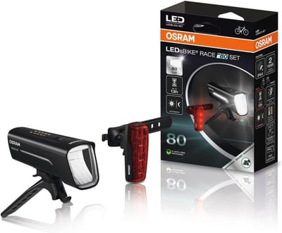 Oplaadbare Fietsverlichtingsset met LED - Achter- en Voorverlichting, 80 Lux en Meerdere Verlichtingsmodi