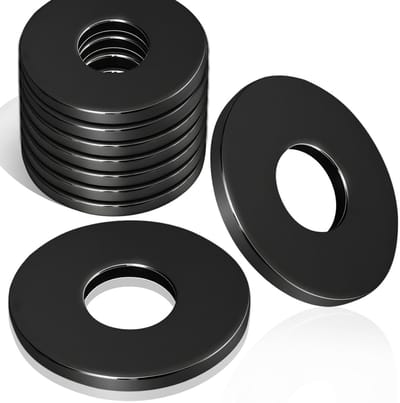 Grote RVS M6 x 18 mm Wasringen DIN 9021 A2 V2A - Zwarte Lichaamsringen voor Schroeven en Draadstangen
