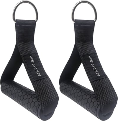 AJ-Sports Strap handle - 2 stuks - Handgrepen met D-ring - Krachttraining - Fitness - Fitness Handvat - Zwart