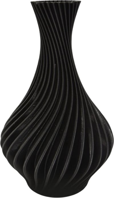 Oneiro’s Luxe Vaas Spiraalvaas BLACK - ø14xH22cm – 3D geprint - binnen – buiten – luxe – accessoires – tuin – decoratie – bloemen – voor binnen – keramiek