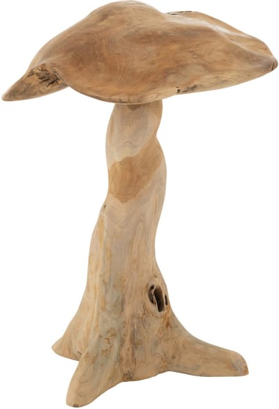 J-Line decoratie Paddenstoel - hout - naturel - small