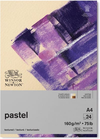 Winsor & Newton 6660765 Pastel Pad A4 – Aardetonen, 160 g/m², 24 vellen, pastelpapier voor pastelkrijt, potlood & houtskool