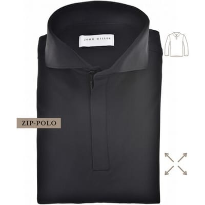 John Miller Plain Hyperstretch Comfort Poloshirt Zwart / male