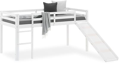 Homestyle4u Hoogslaper - 90x200 cm - Wit - Glijbaan