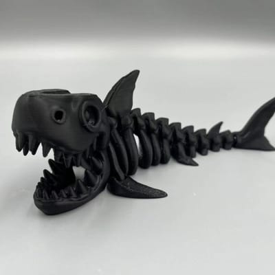 Impression 3D Requin Entièrement Mobile Cadeau d'Anniversaire Animaux Réalistes Ornement Décoratif de Bureau 17,5 cm 17.5CM