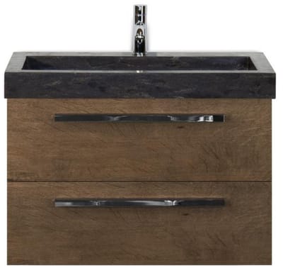 Seville Badmeubelset 80 cm - Tabacco - Wastafel Hardsteen Wit Lucca