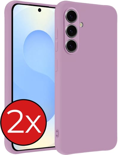 Hoesje - 2 Stuks - Geschikt voor Samsung Galaxy S25 FE - Sterk & Shockproof - Telefoonhoes - Back Cover - Case Siliconen - Telefoon Hoes - Lila