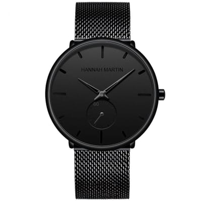 Hannah Martin Elegante Horloge | Zwart | Zwarte Wijzerplaat | Heren Horloges | Mannen Horloges | Best Verkochte Horloges | Leuke Cadeau | Cadeau Voor hem | Cadeau Voor Vader | Luxe Geschenkdoos