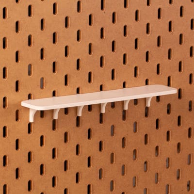 Standaard plankje vlak voor Ikea Skadis Pegboard 24x5 cm - Wit - Display