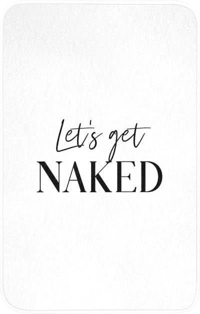 WC mat 50x80 cm - Antislip - Quotes - Let's get naked - Wit - Spreuk - Toiletmat - Vloermat - Douchemat - Toilet tapijt - Toiletmatten