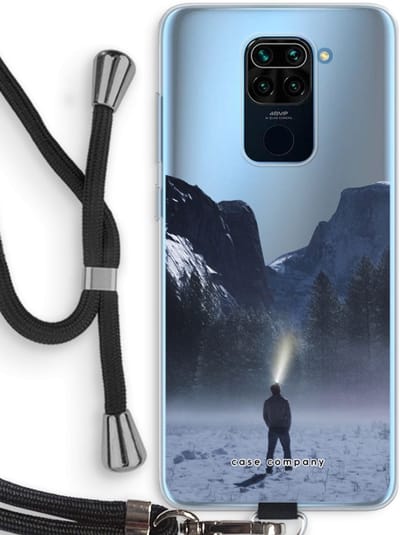 Case Company® - Hoesje met koord geschikt voor Xiaomi Redmi Note 9 hoesje met Koord - Wanderlust - Telefoonhoesje met Zwart Koord - Bescherming aan alle Kanten en Over de Schermrand