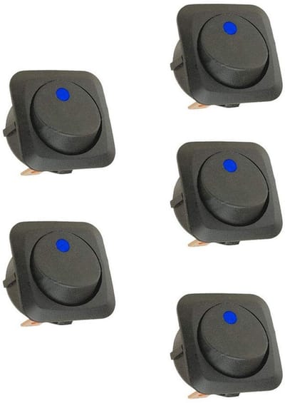 Dailygoody - Rocker Switch - 12V 25A - Aan/Uit Schakelaar - Blauw Led