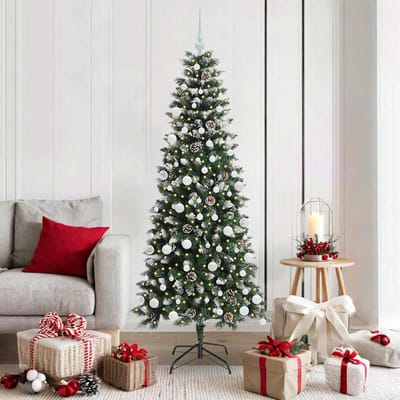 vidaXL - Kunstkerstboom - Groen - 180 - cm - PVC - en - Plastic - en - Staal