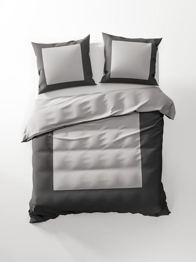 HNL Lina Dekbedovertrek - Eenpersoons - 140x200/220 cm - Silver Grey/Castle Grey