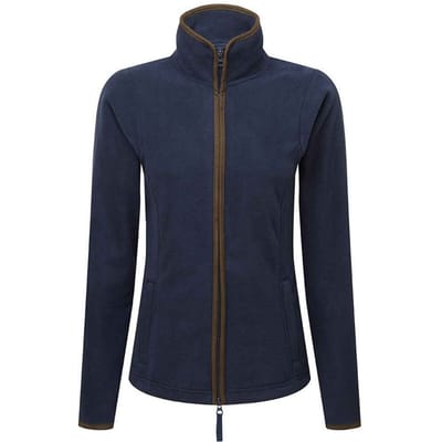 Premier Dames/Dames Artisan Contrast Trim Fleece Jacket (Marine / Bruin)