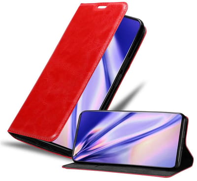 Cadorabo Hoesje geschikt voor OnePlus 8 PRO in APPEL ROOD - Beschermhoes met magnetische sluiting, standfunctie en kaartvakje Book Case Cover Etui