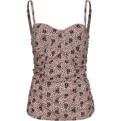 PINKO Gelsomino Canotta Georgette St Nude/black Size: S | Tanks &amp; Camis Outlet | Dames | Zwart