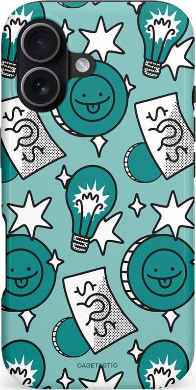 Casetastic hoesje geschikt voor Apple iPhone 17 - MagSafe - Dubbellaagse bescherming - Muntmeester - Fashion Case - Petrol Mintgroen Grijs Donkergrijs
