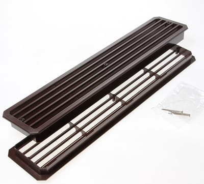 Weckx Deurrooster kunststof Deurventilatierooster badkamer donker bruin 454 x 90