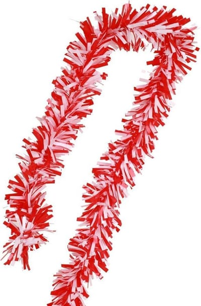Rood/ Wit Brandvertragende PVC Slinger 5 meter, Carnaval, Themafeest