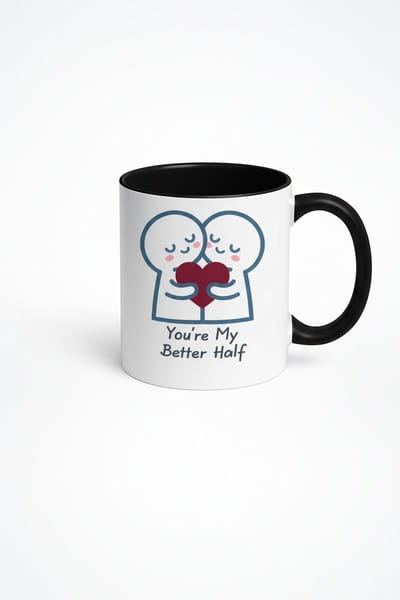 Mok 'You're My Better Half' - Romantisch Cadeau voor Je Betere Helft, Liefdesbeker, Valentijn