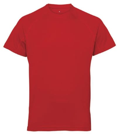 TriDri - Panelled Tech T-Shirt - Fire Red maat S