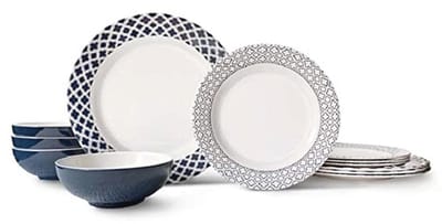 12-delige Melamine Servies Set - Service voor 4 Personen, BPA-vrij en Vaatwasmachinebestendig