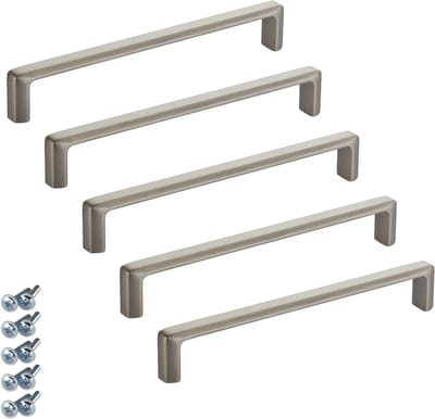 5 x Meubelgreep FACETTE BA 160 mm in roestvrijstalen look