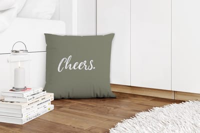 Sierkussens - Kussentjes Woonkamer - 40x40 cm - Quotes - Cheers - Spreuken - Drinken