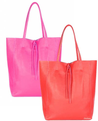 Giuliano lederen shopper Eliana - Fuchsia - Dames - Made in Italy